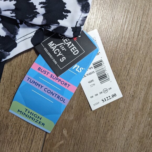 NWT Swim Solutions Women Tummy Control Triple Tier Bust Support 22W - Picture 7 of 11